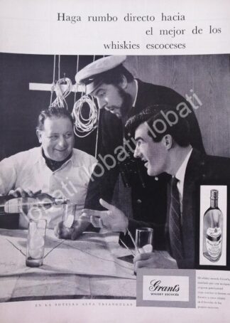 CARTEL ANTIGUO ORIGINAL DE VINOS. WHISKY GRANTS 1959 /596