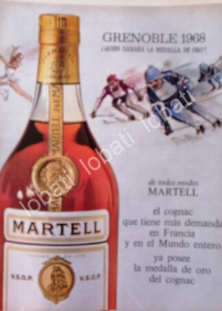 CARTEL ANTIGUO ORIGINAL DE COGNAC MARTELL Y OLIMPIADAS MEXICO 68 /502