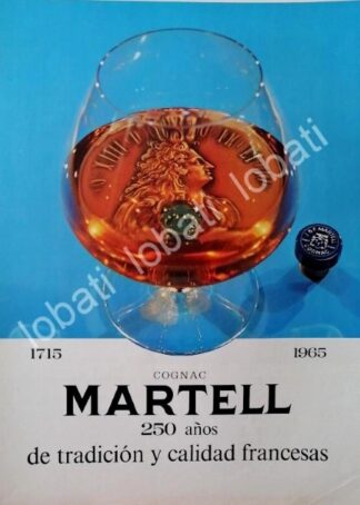 CARTEL ANTIGUO ORIGINAL DE COGNAC MARTELL 1965 /506
