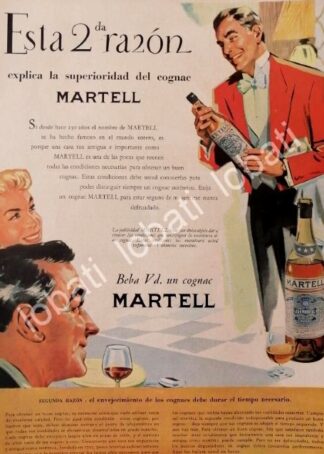 CARTEL ANTIGUO ORIGINAL DE COGNAC MARTELL 1957 /503