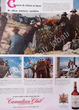 CARTEL ANTIGUO ORIGINAL DE VINOS WHISKY CANADIAN CLUB 1948 /493
