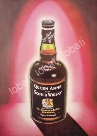 CARTEL ANTIGUO ORIGINAL DE VINOS. WHISKY QUEEN ANNE 1960s /594 MUY RARO