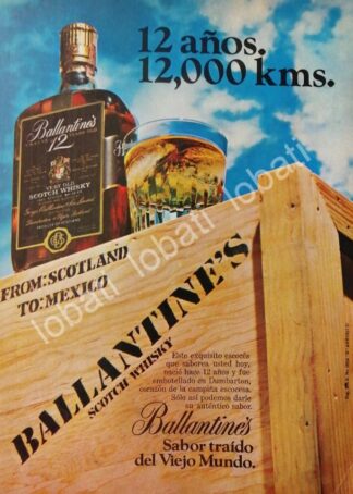 CARTEL ANTIGUO ORIGINAL DE VINOS WHISKY BALLANTINES 1970s /486
