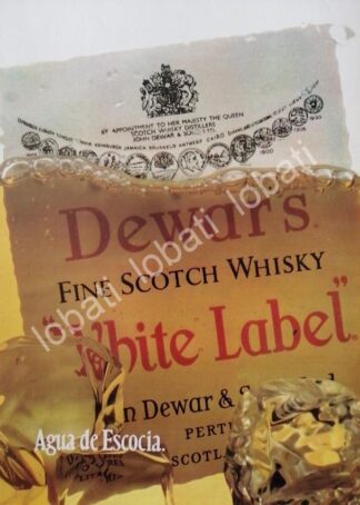 CARTEL ANTIGUO ORIGINAL DE VINOS. WHISKY DEWARS 1980s /593