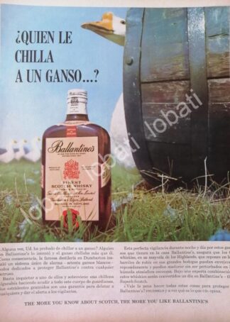 CARTEL ANTIGUO ORIGINAL DE VINOS WHISKY BALLANTINES 1950s /481