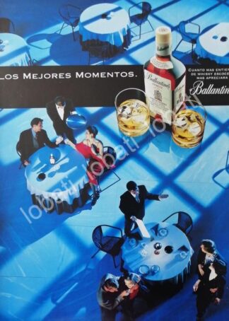 CARTEL ANTIGUO ORIGINAL DE VINOS WHISKY BALLANTINES 1980s /476