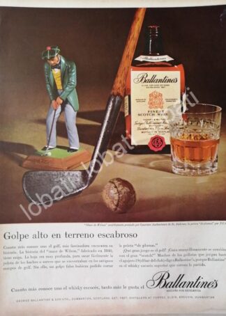 CARTEL ANTIGUO ORIGINAL DE VINOS WHISKY BALLANTINES 1950s /468