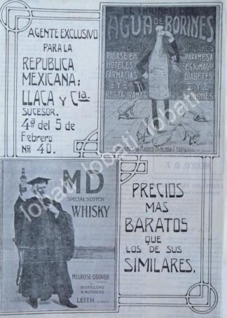 CARTEL ANTIGUO ORIGINAL DE VINOS. WHISKY MD. LLACA & CIA. 1912 MUY RARO /590