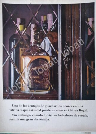 CARTEL ANTIGUO ORIGINAL DE VINOS WHISKY CHIVAS REGAL 1960s /411