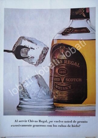 CARTEL ANTIGUO ORIGINAL DE VINOS WHISKY CHIVAS REGAL 1960s /408