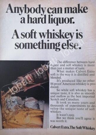 CARTEL ANTIGUO ORIGINAL DE VINOS. WHISKY CALVERT EXTRA 1970 /588