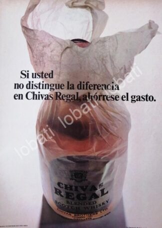 CARTEL ANTIGUO ORIGINAL DE VINOS WHISKY CHIVAS REGAL 1960s /401