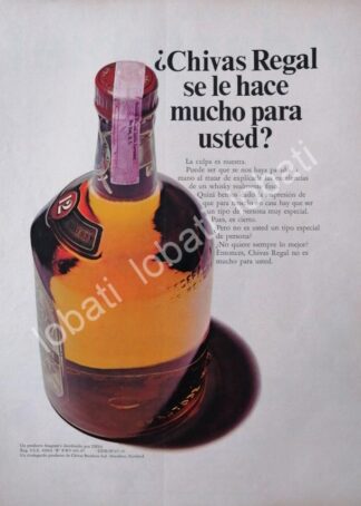 CARTEL ANTIGUO ORIGINAL DE VINOS WHISKY CHIVAS REGAL 1960s /390
