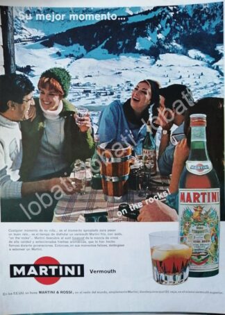 CARTEL ANTIGUO ORIGINAL DE VINOS MARTINI VERMOUTH 1960s /386