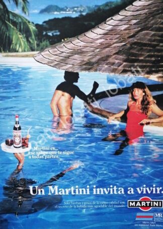 CARTEL ANTIGUO ORIGINAL DE VINOS MARTINI VERMOUTH 1980s /381