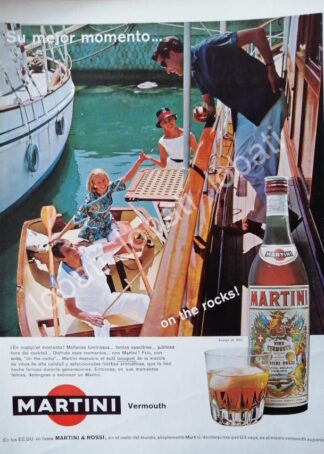 CARTEL ANTIGUO ORIGINAL DE VINOS MARTINI VERMOUTH 1960s /380