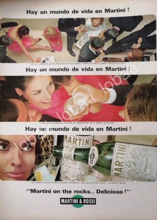 CARTEL ANTIGUO ORIGINAL DE VINOS MARTINI VERMOUTH 1960s /379