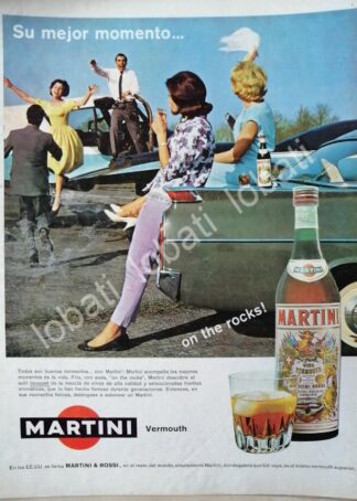 CARTEL ANTIGUO ORIGINAL DE VINOS MARTINI VERMOUTH 1960s /374