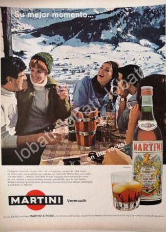 CARTEL ANTIGUO ORIGINAL DE VINOS MARTINI VERMOUTH 1960s /373