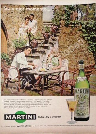 CARTEL ANTIGUO ORIGINAL DE VINOS MARTINI VERMOUTH 1950s /372