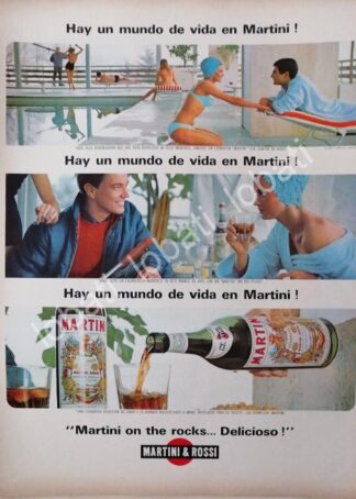 CARTEL ANTIGUO ORIGINAL DE VINOS MARTINI VERMOUTH 1960s /370