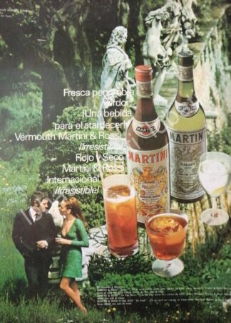 CARTEL ANTIGUO ORIGINAL DE VINOS MARTINI VERMOUTH 1960s /369