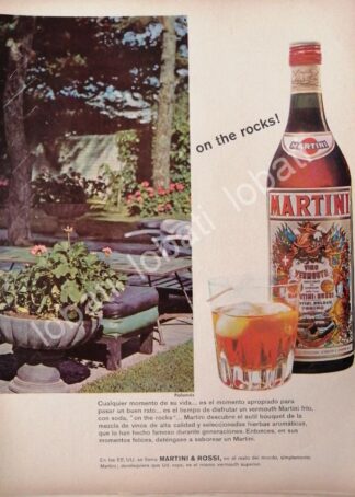 CARTEL ANTIGUO ORIGINAL DE VINOS MARTINI VERMOUTH 1960s /383