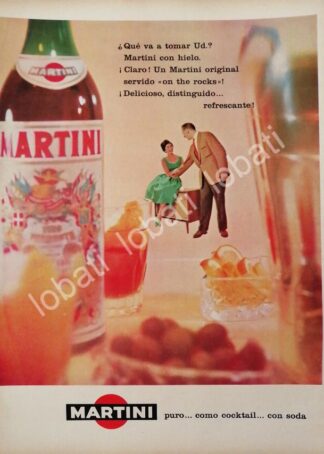 CARTEL ANTIGUO ORIGINAL DE VINOS MARTINI VERMOUTH 1960s /368