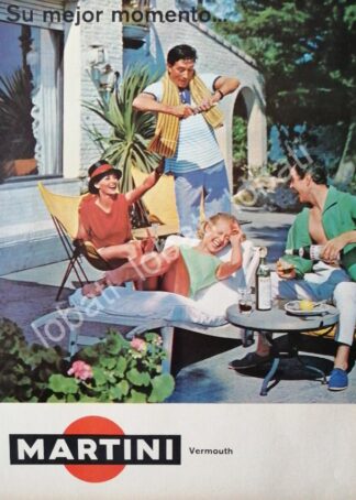 CARTEL ANTIGUO ORIGINAL DE VINOS MARTINI VERMOUTH 1960s /367
