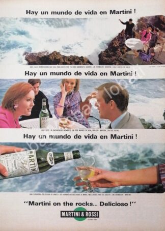 CARTEL ANTIGUO ORIGINAL DE VINOS MARTINI VERMOUTH 1960s /366