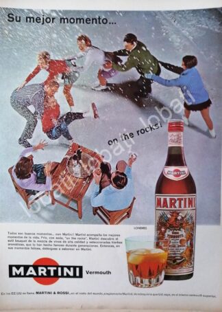 CARTEL ANTIGUO ORIGINAL DE VINOS VERMOUTH MARTINI 1960s /364