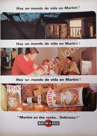 CARTEL ANTIGUO ORIGINAL DE VINOS VERMOUTH MARTINI 1960s /363