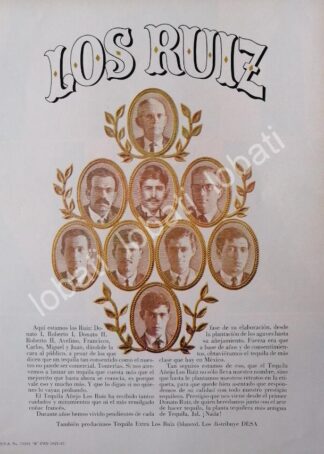 CARTEL ANTIGUO ORIGINAL DE TEQUILA LOS RUIZ 1967 /358 /RARO