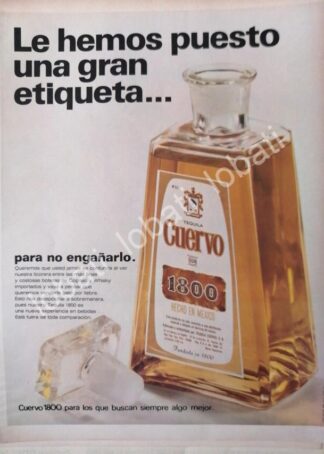 CARTEL ANTIGUO ORIGINAL DE TEQUILA CUERVO 1800 1969 /356