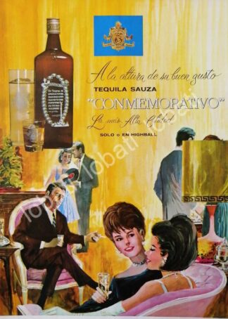 CARTEL ANTIGUO ORIGINAL DE TEQUILA SAUZA CONMEMORATIVO 1964 /V349
