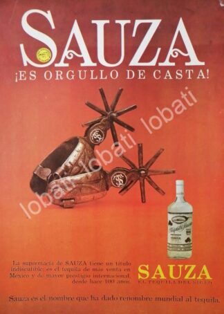 CARTEL ANTIGUO ORIGINAL DE TEQUILA SAUZA 100 ANIVERSARIO /V346