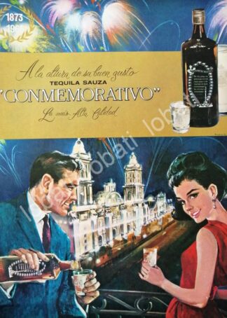 CARTEL ANTIGUO ORIGINAL DE TEQUILA SAUZA CONMEMORATIVO 1965 /V344