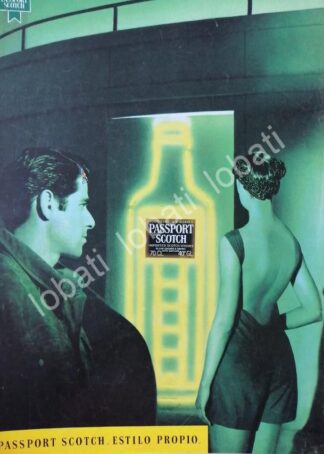 CARTEL ANTIGUO ORIGINAL DE VINOS. WHISKY PASSPORT SCOTCH 1980s /580 /RARO