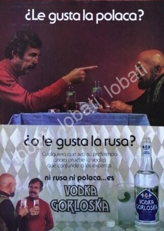 CARTEL ANTIGUO ORIGINAL DE VODKA GORLOSKA 1970s /V338