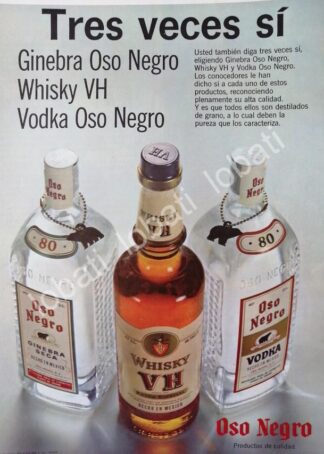 CARTEL ANTIGUO ORIGINAL DE VINOS DE LA CASA OSO NEGRO 1960s /V333