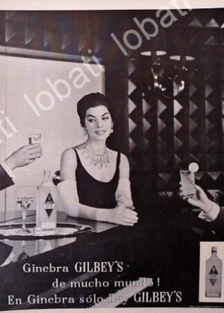 CARTEL ANTIGUO ORIGINAL DE GINEBRA GILBEYS 1959 /V327