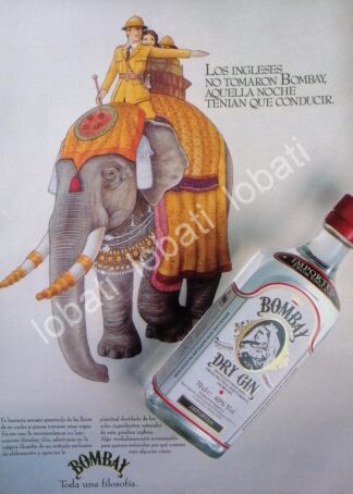 CARTEL ANTIGUO ORIGINAL DE GINEBRA BOMBAY 1980s /V320