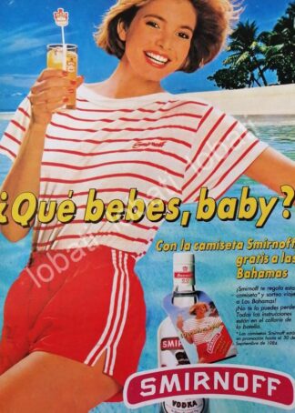 CARTEL ANTIGUO ORIGINAL DE VODKA SMIRNOFF 1980s /V319