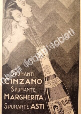 CARTEL ANTIGUO ORIGINAL DE VINOS SPUMANTE MARGHERITA ASTI CINZANO AÑOS 20s /424