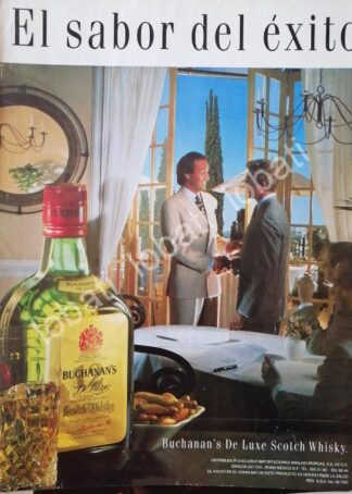 CARTEL ANTIGUO ORIGINAL DE VINOS. WHISKY BUCHANANS 1980s /603