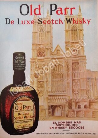 CARTEL ANTIGUO ORIGINAL DE VINOS. WHISKY OLD PARR 1966 /555