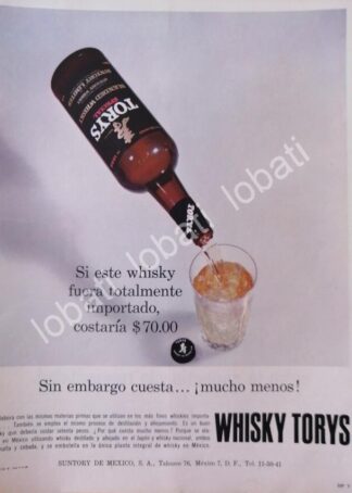 CARTEL ANTIGUO ORIGINAL DE VINOS. WHISKY TORYS 1965 /548