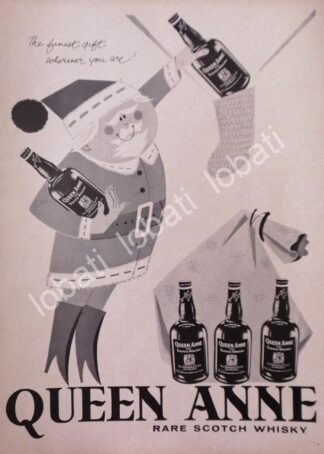 CARTEL ANTIGUO ORIGINAL DE VINOS. WHISKY QUENN ANNE 1950s /601 MUY RARO