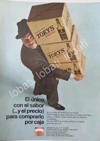 CARTEL ANTIGUO ORIGINAL DE VINOS. WHISKY TORYS 1968 /544