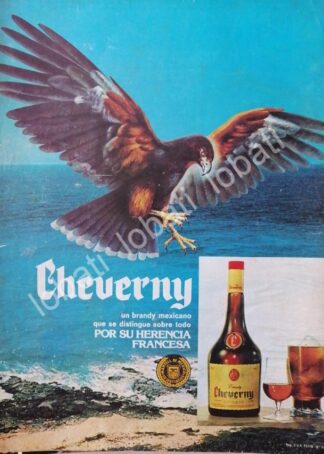 CARTEL ANTIGUO ORIGINAL DE VINOS. BRANDY CHEVERNY 1978 /527 MARTELL DE MEXICO